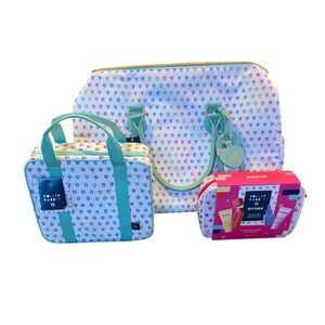 Roller Rabbit x 🎯 Disco Hearts Waves Travel Set Duffel, Toiletry, Byoma